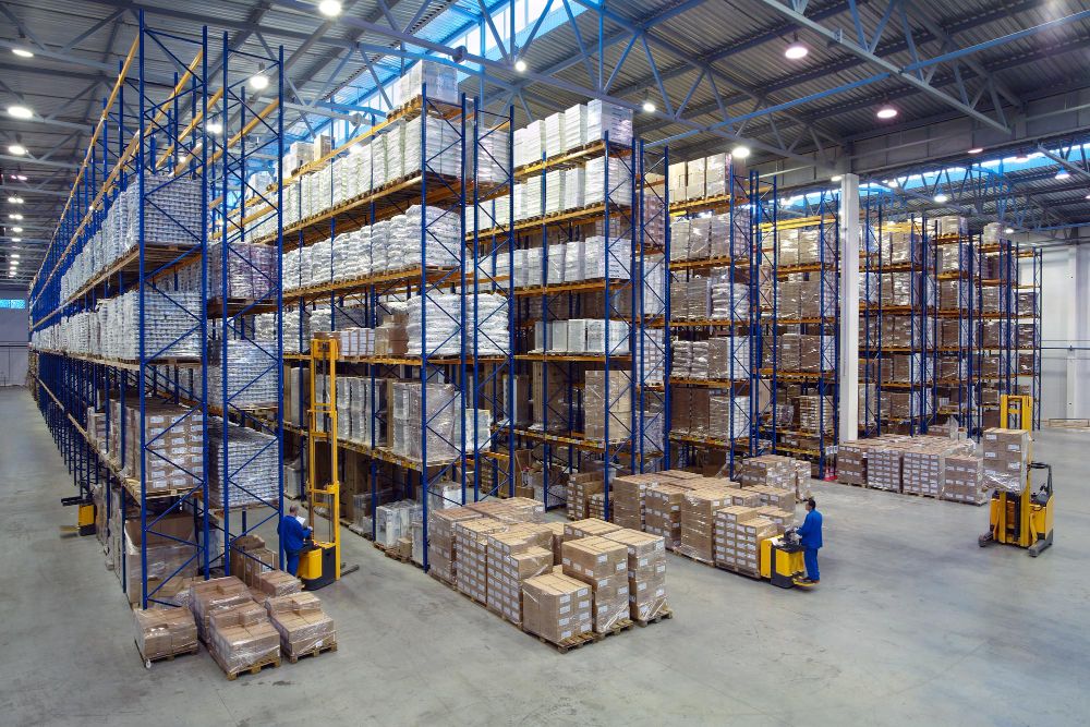 Interior shot of a large warehouse